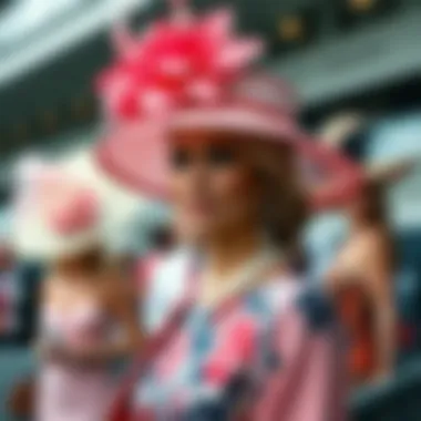 Fashion at the Ascot Races Elegant fashion showcased during the Ascot Races, featuring attendees in exquisite attire and hats.