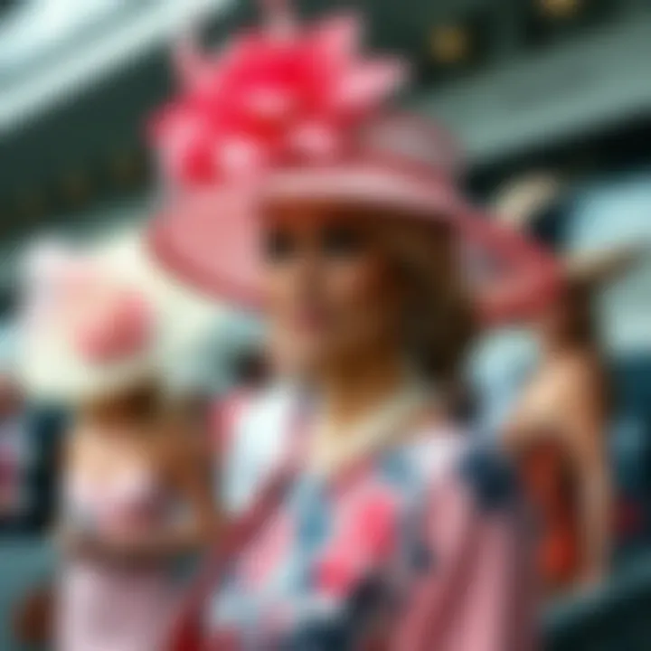 Fashion at the Ascot Races Elegant fashion showcased during the Ascot Races, featuring attendees in exquisite attire and hats.