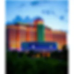Stunning view of Baha Mar Casino facade at dusk