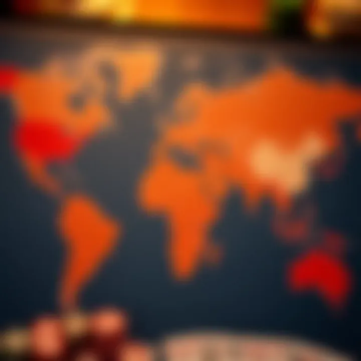 Global map highlighting offshore poker jurisdictions