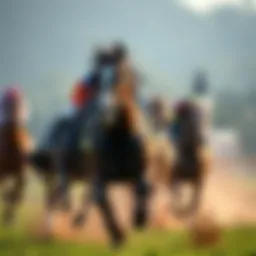 Thoroughbred racehorse in full gallop