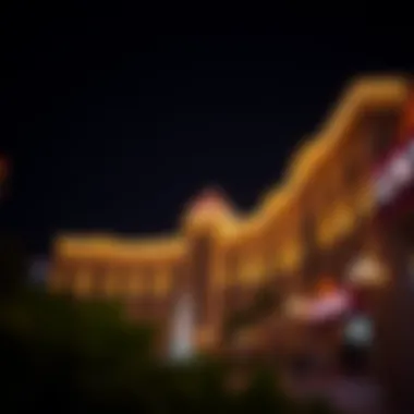 A stunning view of the iconic Caesars Windsor building at night