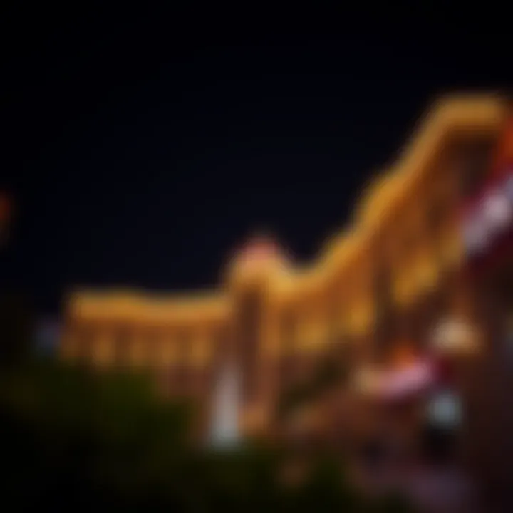 A stunning view of the iconic Caesars Windsor building at night