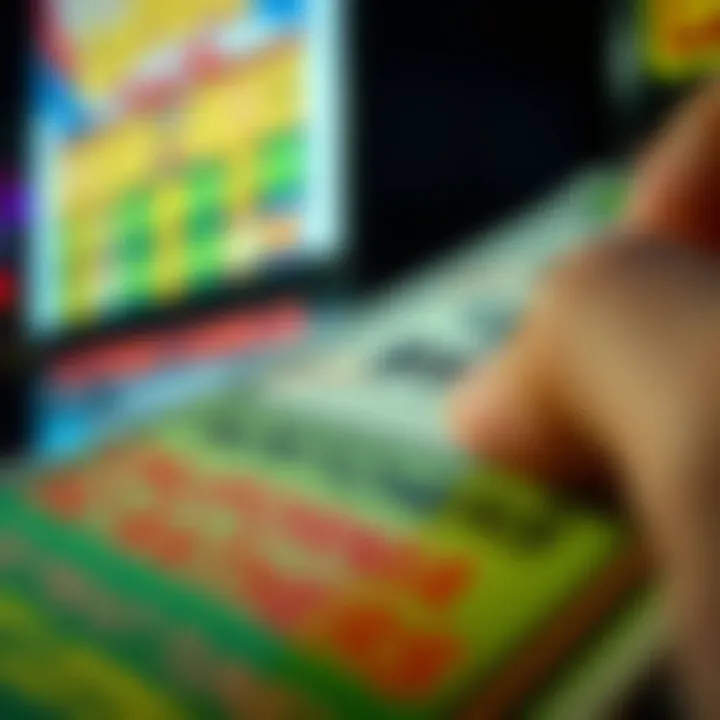 Scratching Off a California Lottery Ticket A close-up view of a Scratchers ticket being scratched off