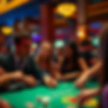 Engaging in Gaming Excitement Guests engaging in lively games at a casino-themed event
