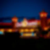 Exterior view of Chukchansi Casino illuminated at night