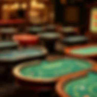 Diverse Styles of Poker Tables Various styles of poker tables displayed together