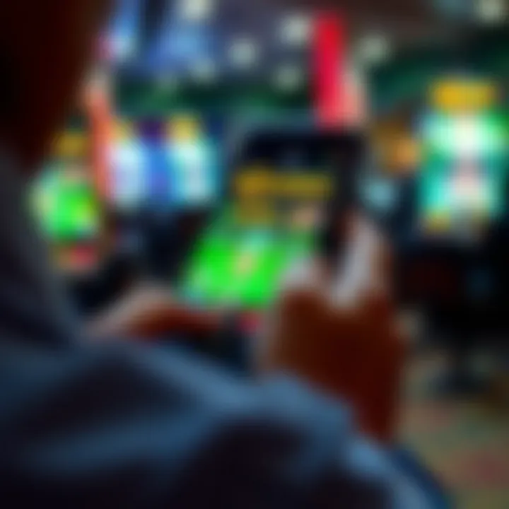 A user engaging with a real money gaming app interface on a mobile device.