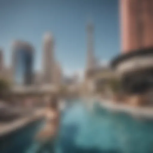 Luxurious view of The Cosmopolitan pool area