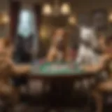 A classic depiction of dogs engaged in a poker game around a table, showcasing their expressive faces.