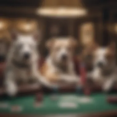 A contemporary artwork inspired by the dogs playing poker theme, merging modern artistic techniques and motifs.