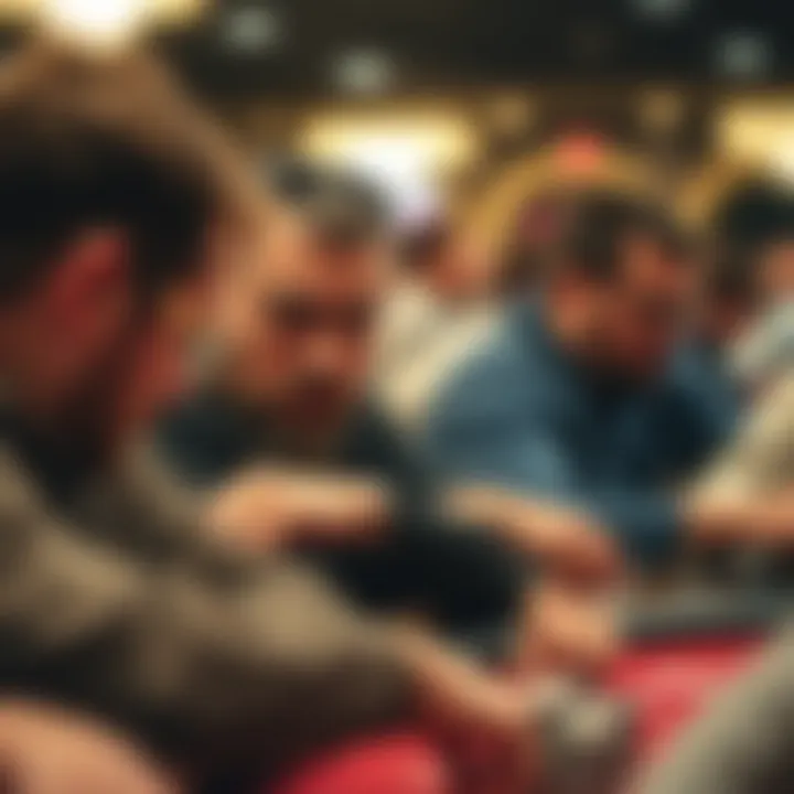 Players deep in concentration at a poker tournament