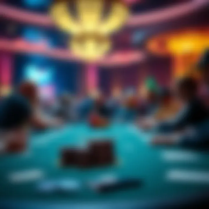 A vibrant poker table during a Sunday tournament