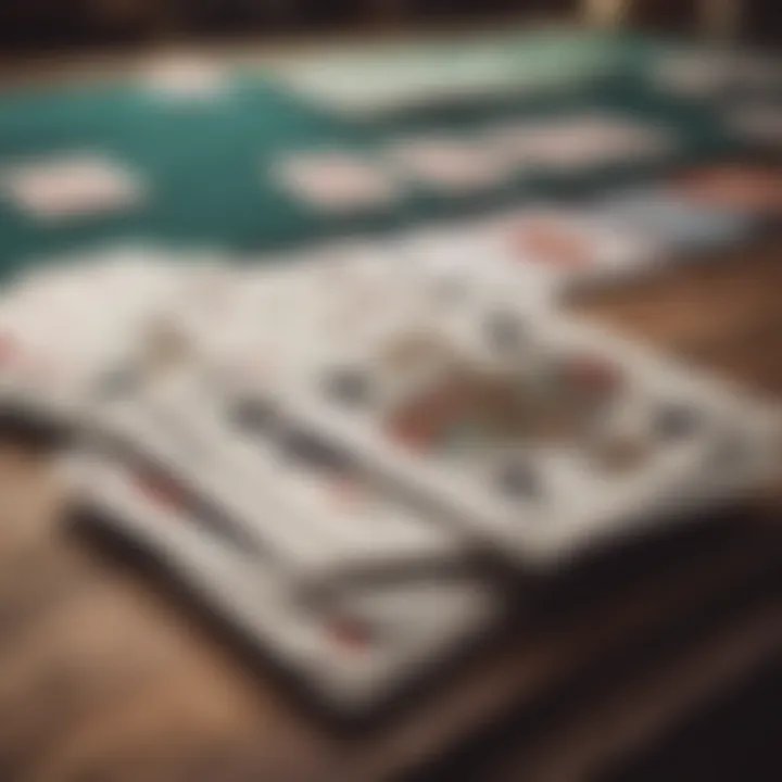 Close-up of spade cards on a table