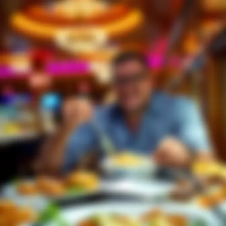 Customer enjoying a delightful meal at the buffet