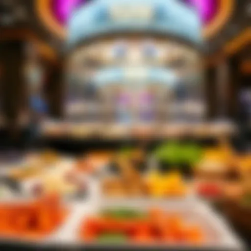 Luxurious buffet spread featuring diverse cuisines