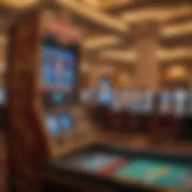 Sleek and modern technology integrated within gaming machines at Caesars Palace