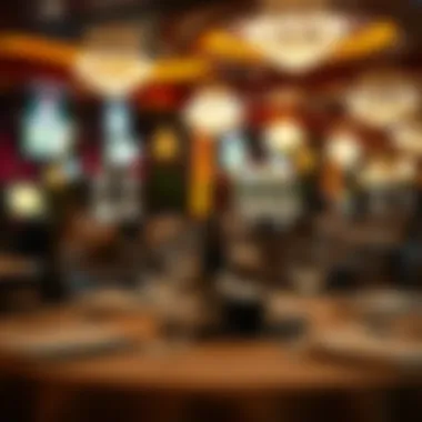 Gourmet Dining Experience Elegant dining setup in a casino restaurant