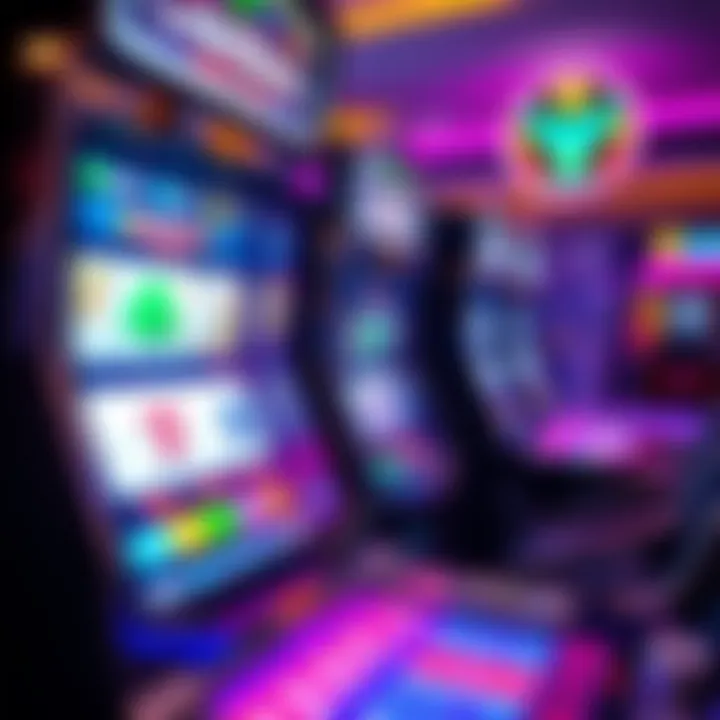 Modern Coin Slot Machines and Technology A close-up of a modern coin slot machine, emphasizing digital technology and player interaction.