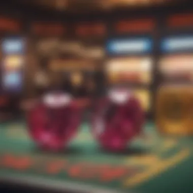 Visual representation of double jackpot gems in a casino setting