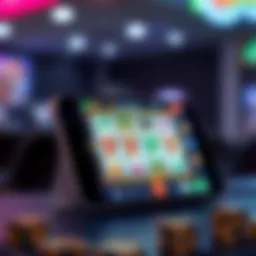 Virtual slot machine on a mobile screen