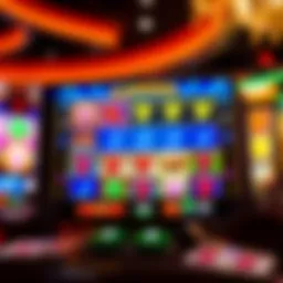 A vibrant interface of a mobile casino game showcasing various slots