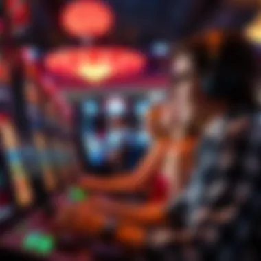 Player Enjoying Free Online Slots Player enjoying free online slots