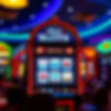 Vibrant Casino Slot Machine Display Vibrant casino slot machine showcasing free play