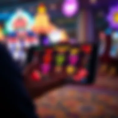 Engagement with Demo Slots A close-up of a player’s hand engaging with a demo slot interface on a device