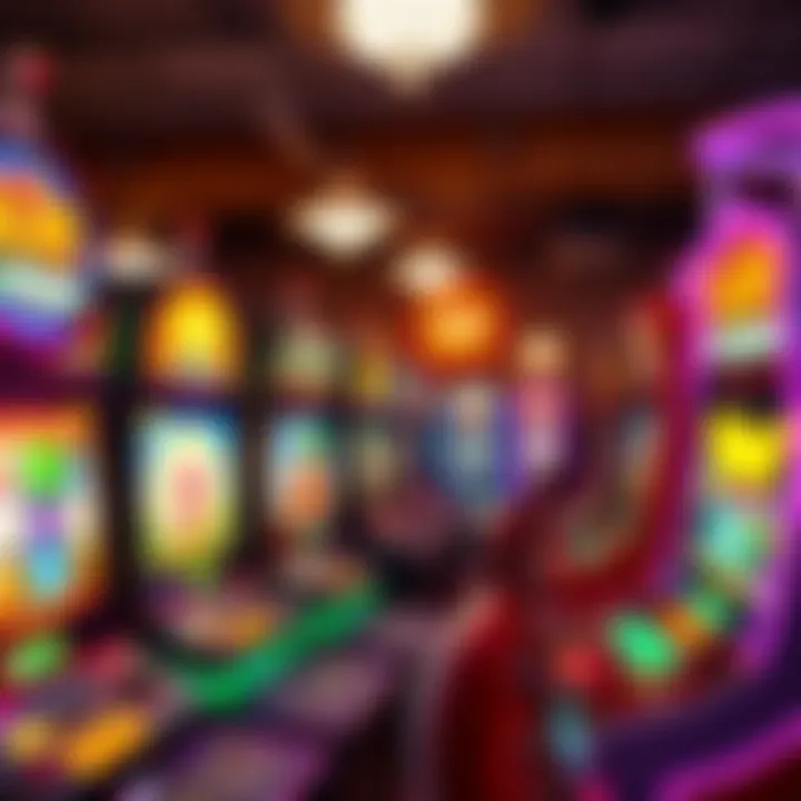 Colorful display of virtual slot machines featuring diverse themes