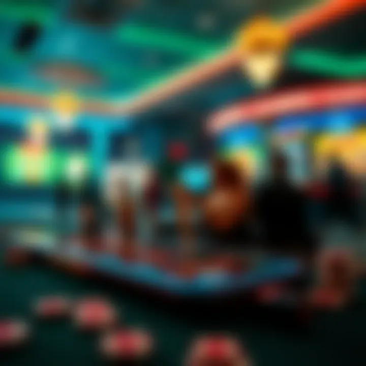 An illustration depicting the evolution of casino gaming on mobile devices