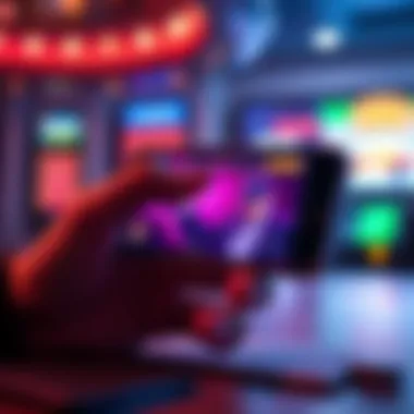 A conceptual image highlighting advanced technology in mobile gaming