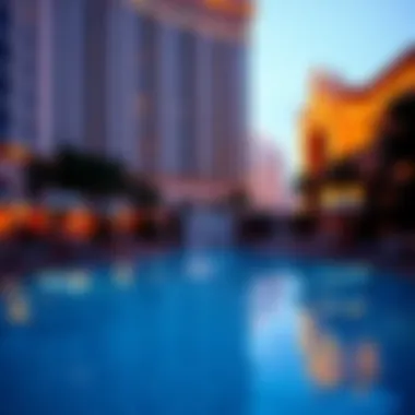 Inviting Hotel Pool Area Dynamic pool area at a Las Vegas hotel