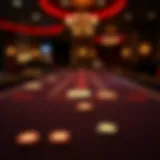 A table setup for live 21 blackjack with cards and chips