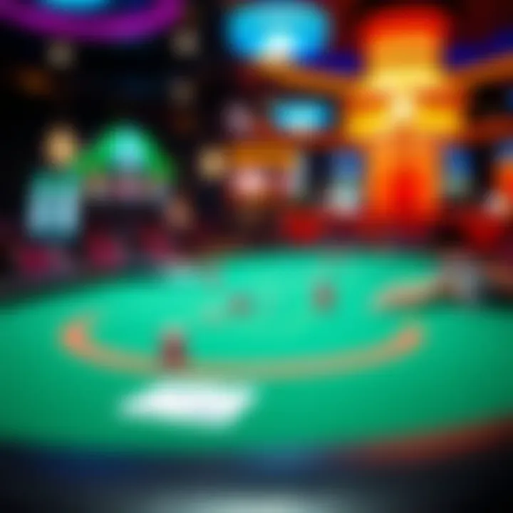 Digital Poker Table Experience A vibrant digital poker table interface showcasing live gameplay