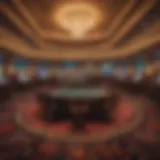 A panoramic view of a luxurious casino floor