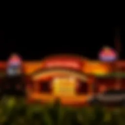 A panoramic view of Mohawk Casino showcasing its vibrant exterior and entrance.