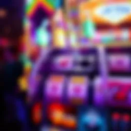 Close-up view of a vibrant slot machine display