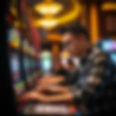 Engaging in Slot Game Strategy Player engaged in a strategic slot game session