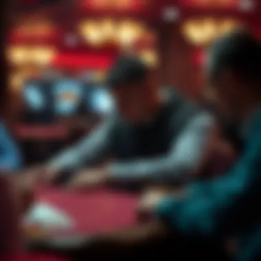 An individual strategizing during a no-money poker game, focusing on skill development