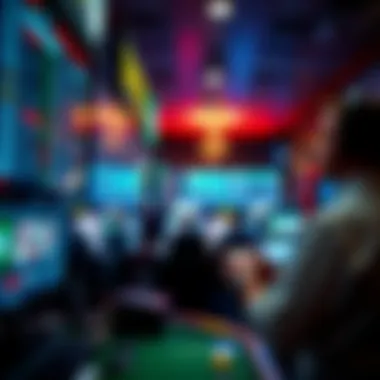 Interactive Online Betting Experience Dynamic view of a bustling online betting platform interface