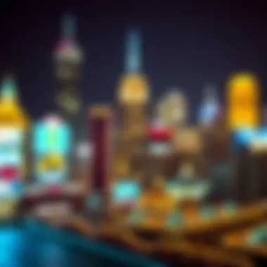 Gambling Culture in Urban America An illuminated city skyline representing gambling culture