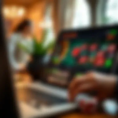 Accessing Online Casinos from Home A close-up of a laptop with an online casino website displayed