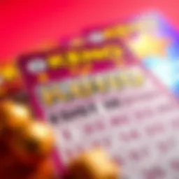 Colorful keno card with numbers and game symbols