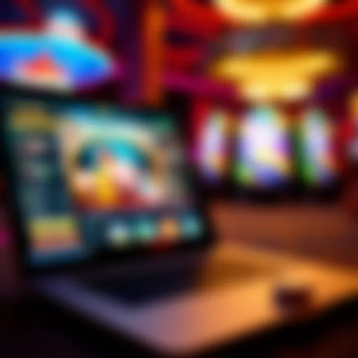 Digital Casino Experience Laptop Displaying Online Casino Platform