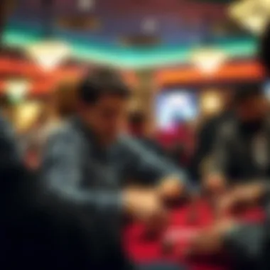 A close-up of a player engaged in a game of poker, reflecting concentration and strategy.