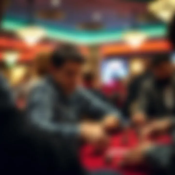 A close-up of a player engaged in a game of poker, reflecting concentration and strategy.