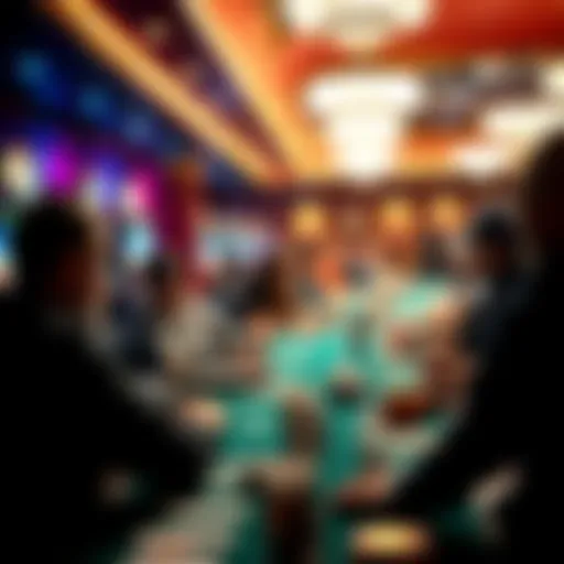 Engaging Poker Tournament Atmosphere A vibrant poker tournament setting with players engaged at tables