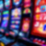 A close-up view of a modern slot machine showcasing vibrant graphics and intricate design