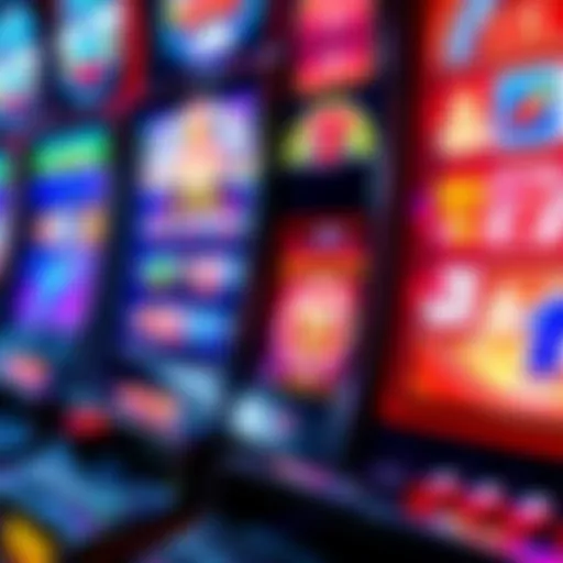 A close-up view of a modern slot machine showcasing vibrant graphics and intricate design